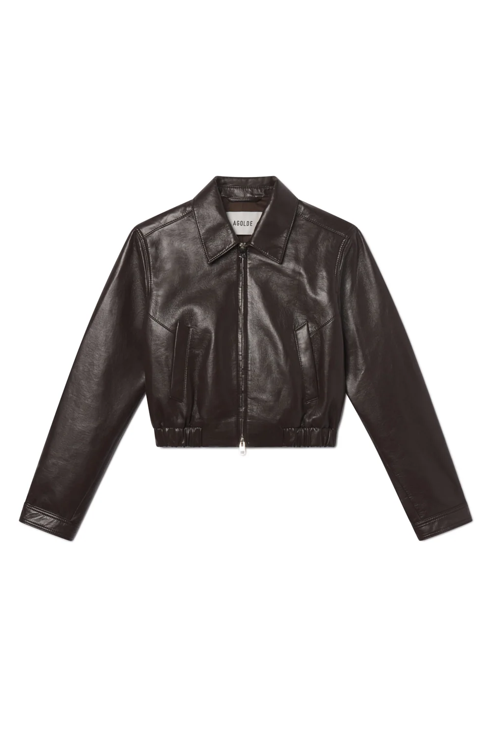 AGOLDE Essie Recycled Leather Cropped Jacket - Image 6