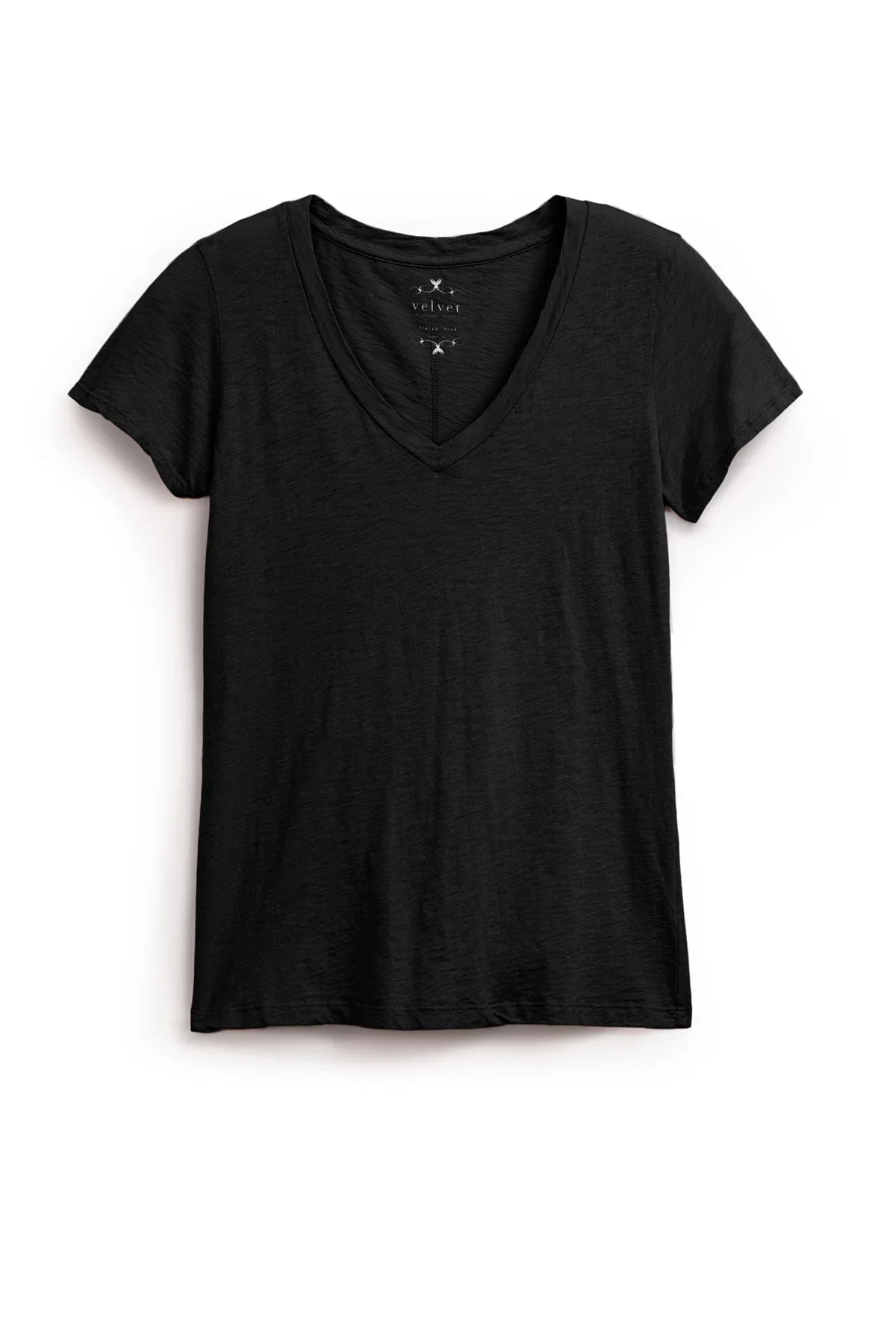 Lilith Cotton Slub V-Neck Tee - Image 4