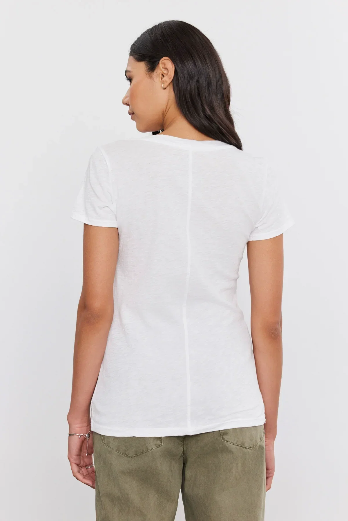 Lilith Cotton Slub V-Neck Tee - Image 3