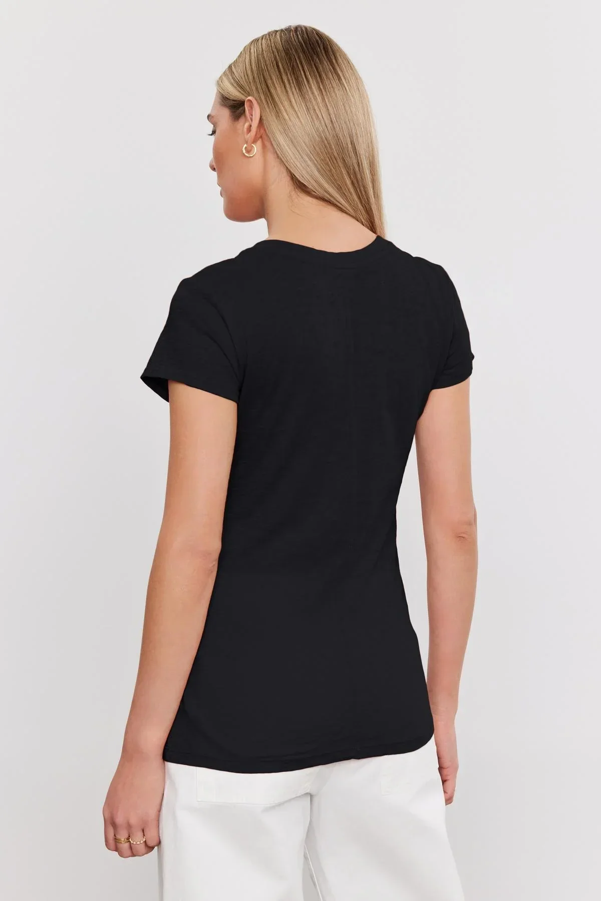 Odelia Cotton Slub Crew Neck Tee - Image 3